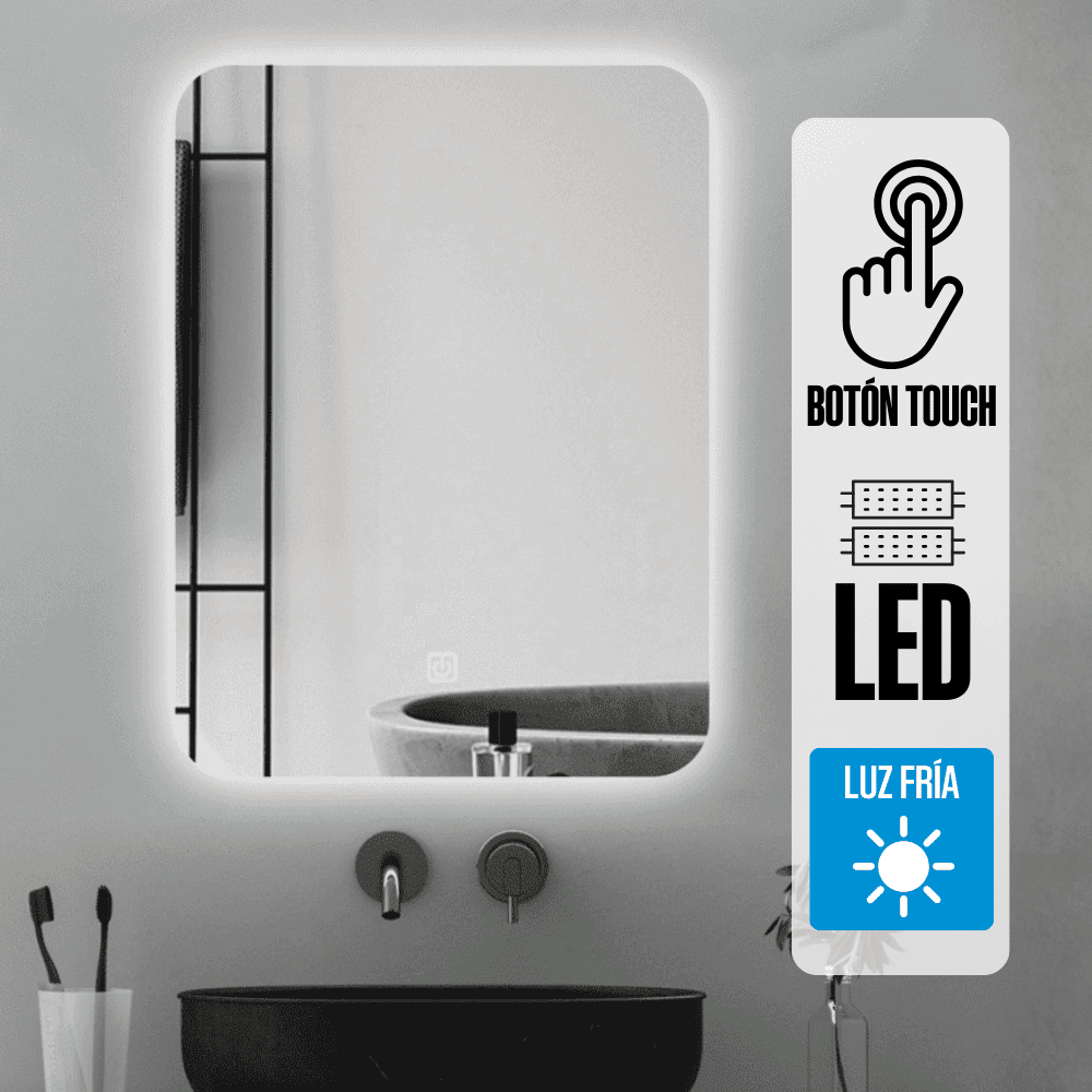 Espejo LED Orange Vertical 60x80cm 4mm Luz Posterior Blanca