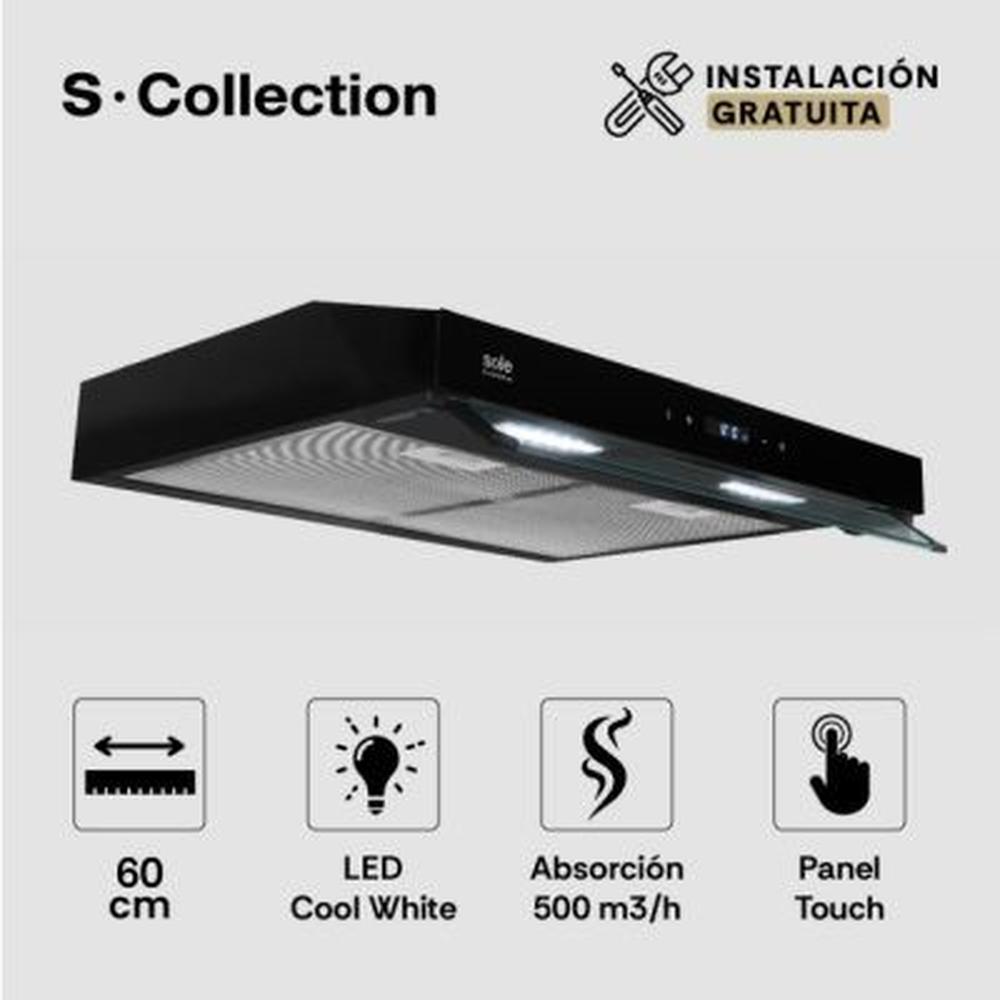 Campana Extractora Slim Black S-Collection 60cm TURE18CO
