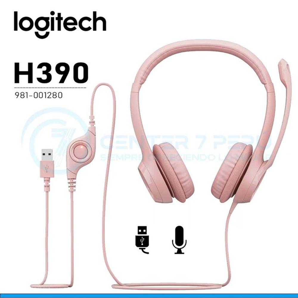 AUDIFONO CMICROF LOGITECH H390 USB NOISE CANCELLING ROSE