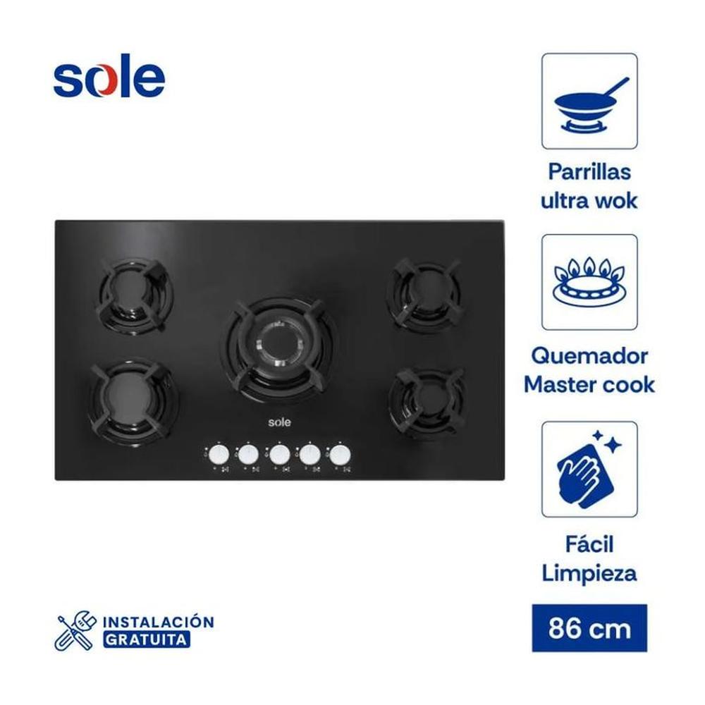 Cocina Empotrable Sole 5 Hornillas 86 cm SOLCO033.