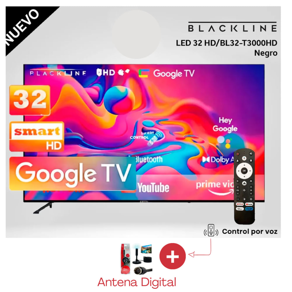 TELEVISOR 32 HD SMART GOOGLE TV BL32-T3000HD MAS Antena Digital