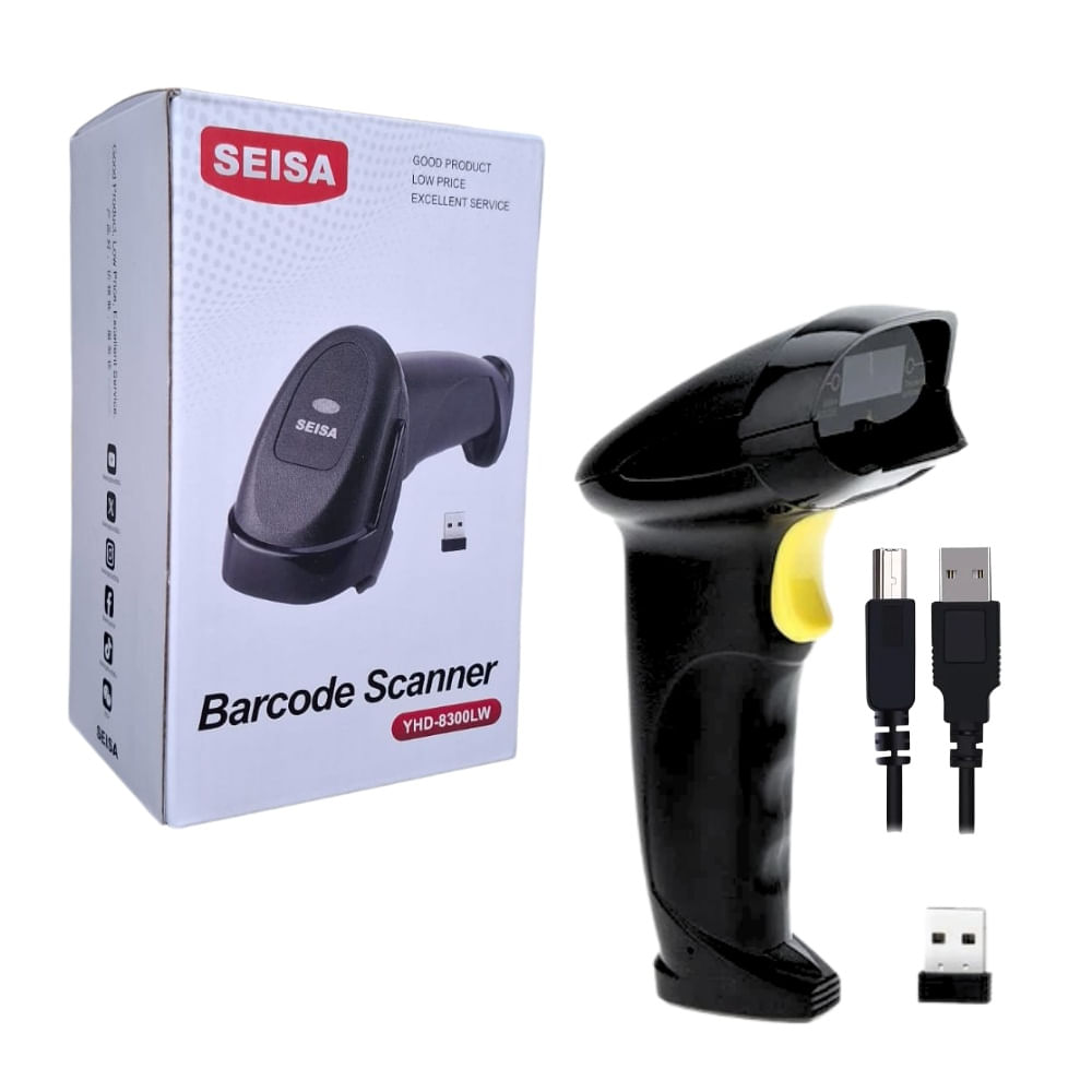 Pistola Lector de Barras Códigos Inalámbrico USB 2.4 GHz Seisa YHD-8300LW