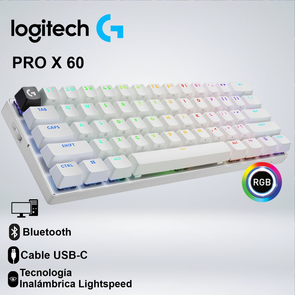 TECLADO GAMER LOGITECH PRO X 60 WIRELESS LIGHTSPEED SWITCH OPTICOS