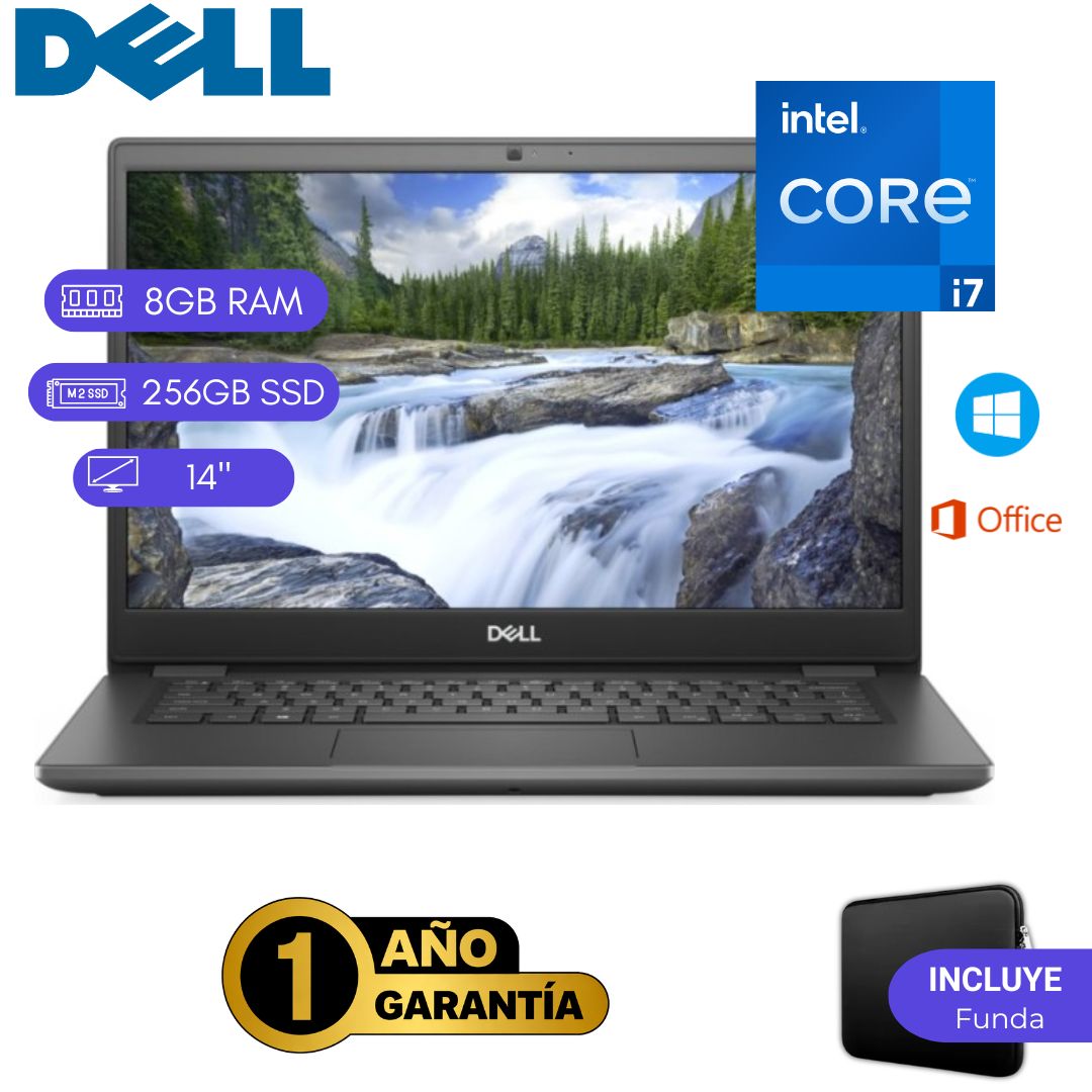 Laptop Semi Nueva Dell Latitude 3410 - Core i7 10ma  Gen - 8GB RAM - 256GB SSD - 14 pulgadas