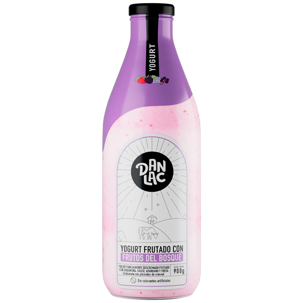 Yogurt Frutado DANLAC con Frutos del Bosque Botella 900g