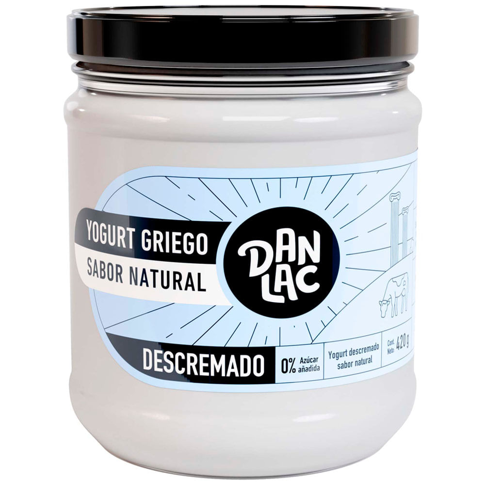 Yogurt Griego Descremado DANLAC Sabor Natural Frasco 420g