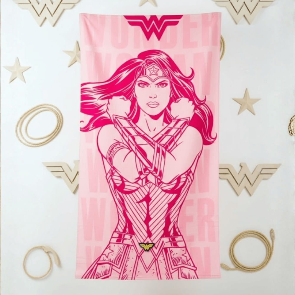 Toalla para Playa Superheroina Rosa 140x70cm