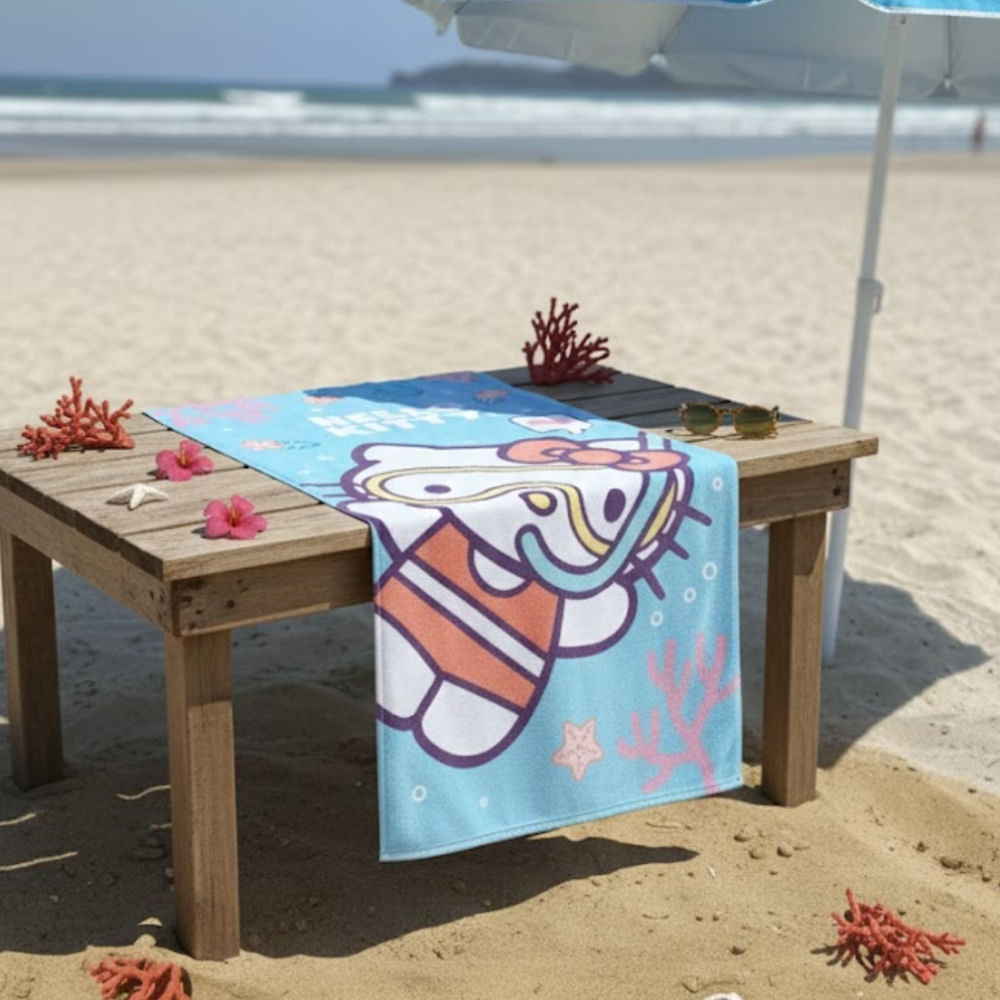 Toalla para Playa Gatita Rosa Mar 140x70cm