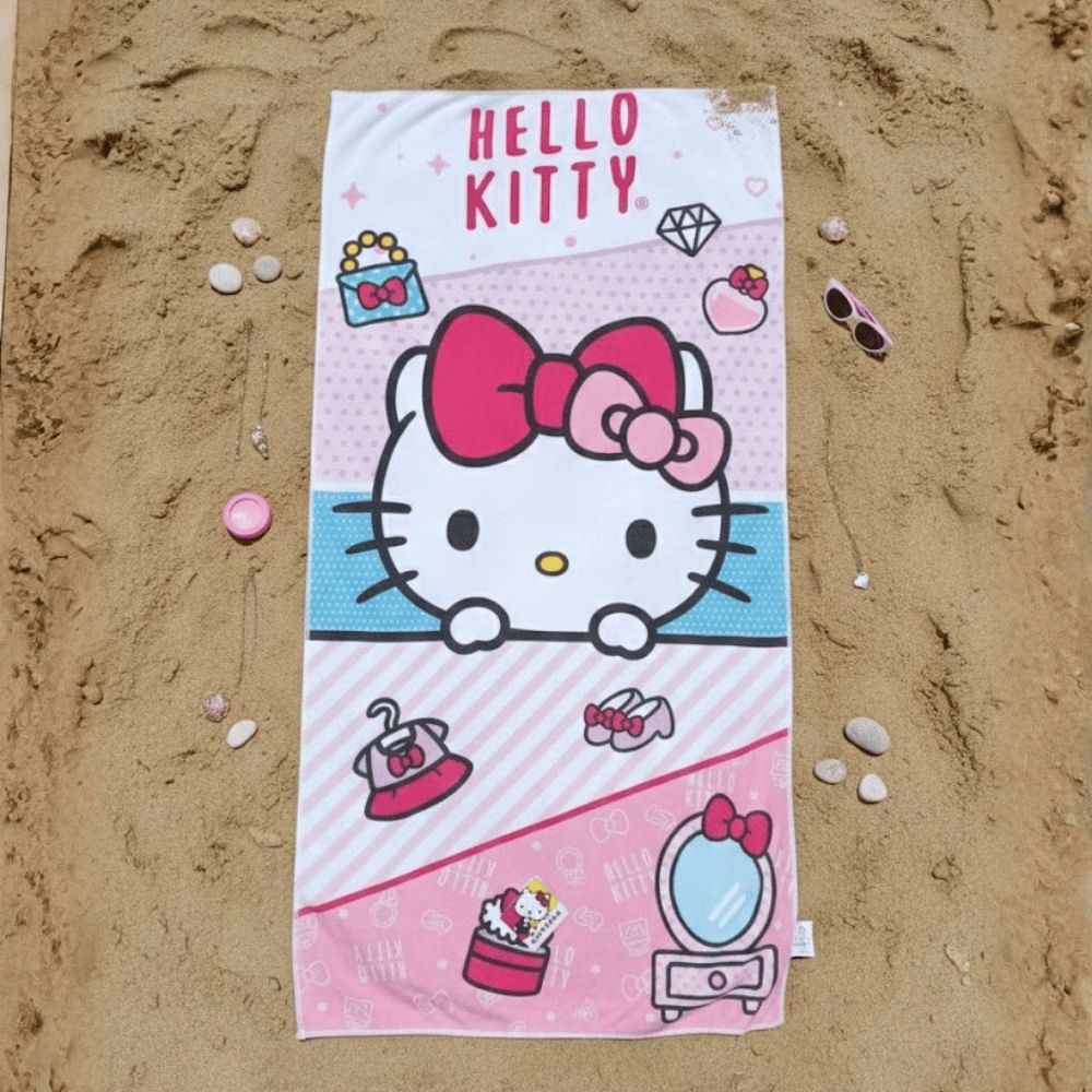 Toalla para Playa Gatita Rosa Cute 140x70cm