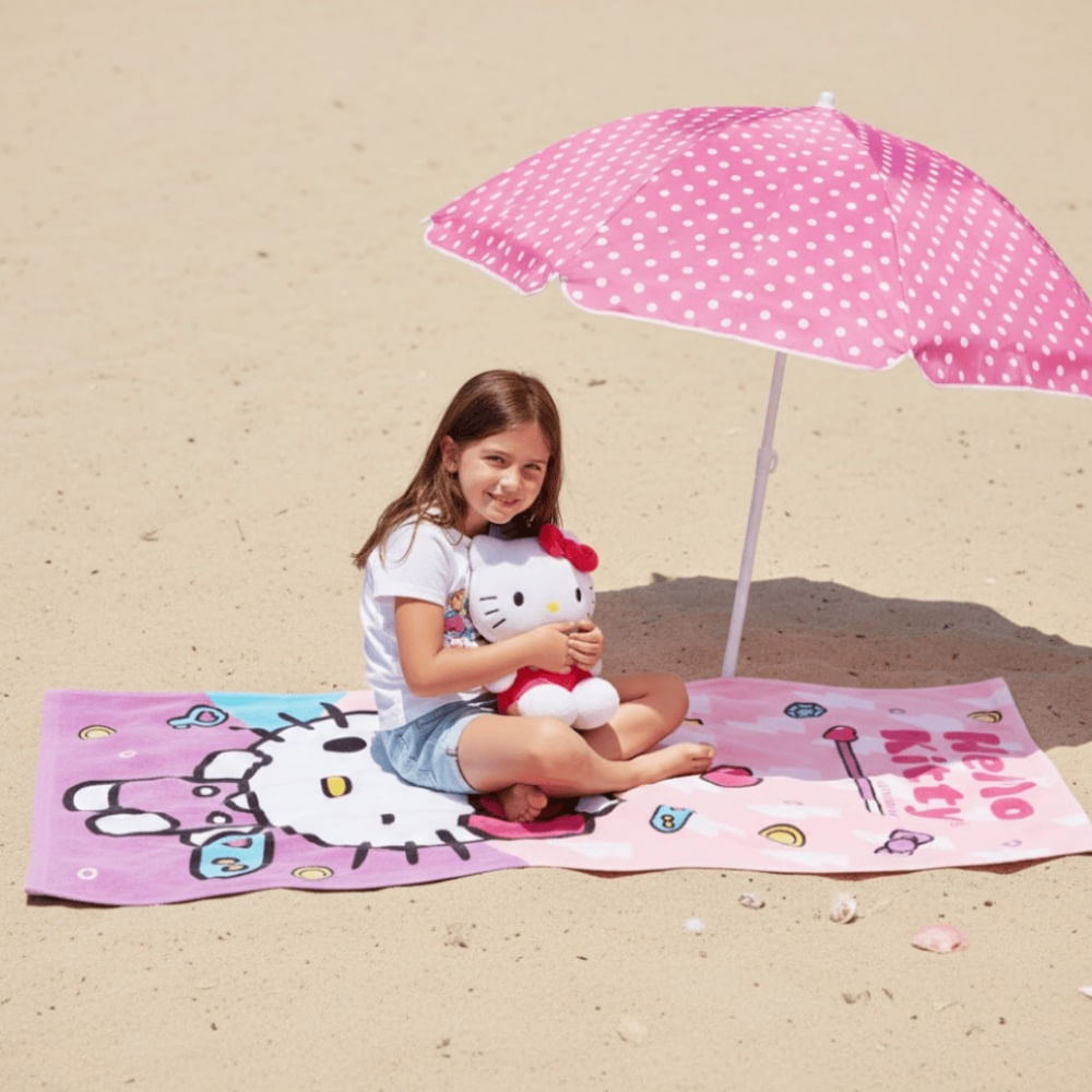 Toalla para Playa Gatita Rosa Gamer 140x70cm