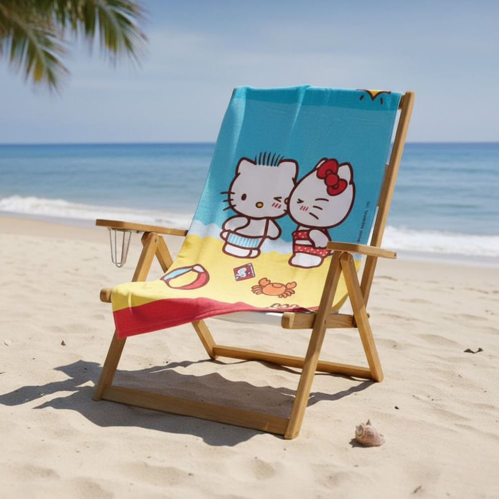 Toalla para Playa Gatita Rosa Pareja 140x70cm