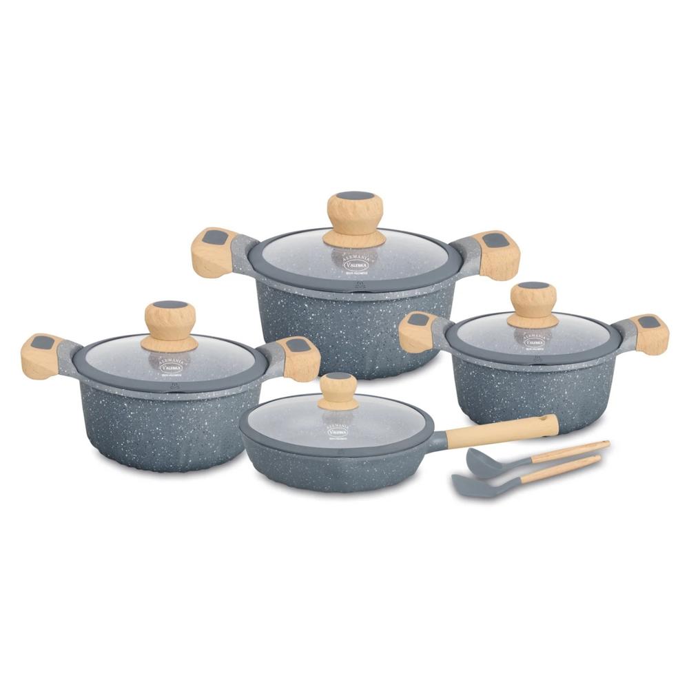 Juego de Ollas Valeska Roca Volcánica 10pzs Gris