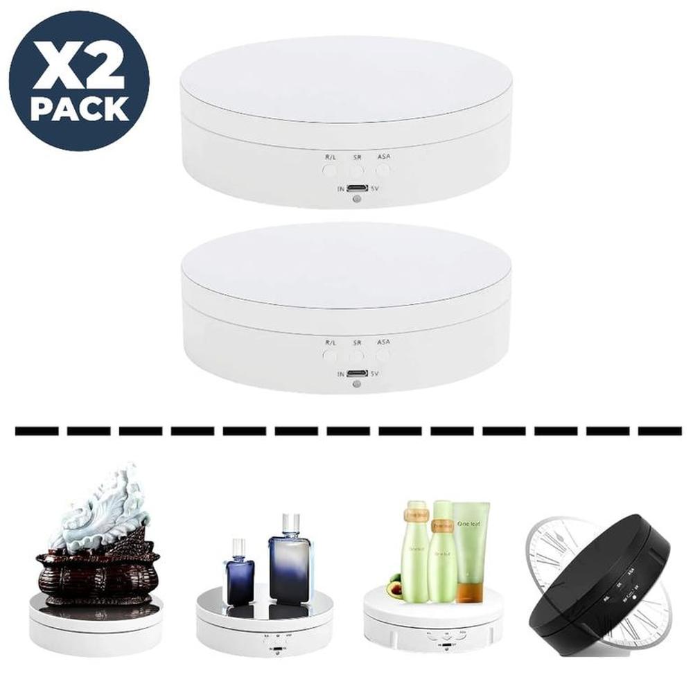 PACK x2 Base Giratoria Eléctrica 3 Velocidades para Exhibición de Productos