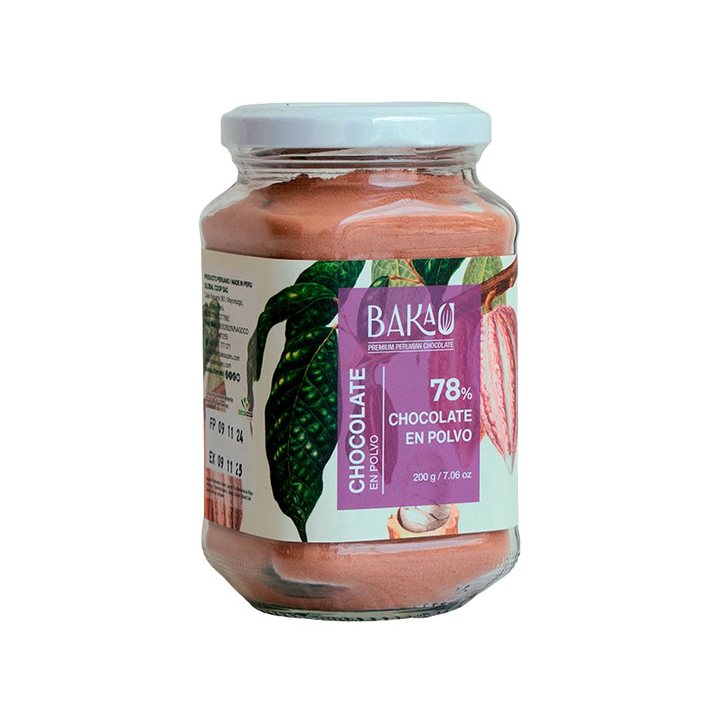 Chocolate en Polvo 78% Cacao en Frasco x 200g