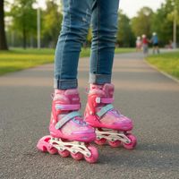 Patines lineales ajustables Rosado tallas S 31-34