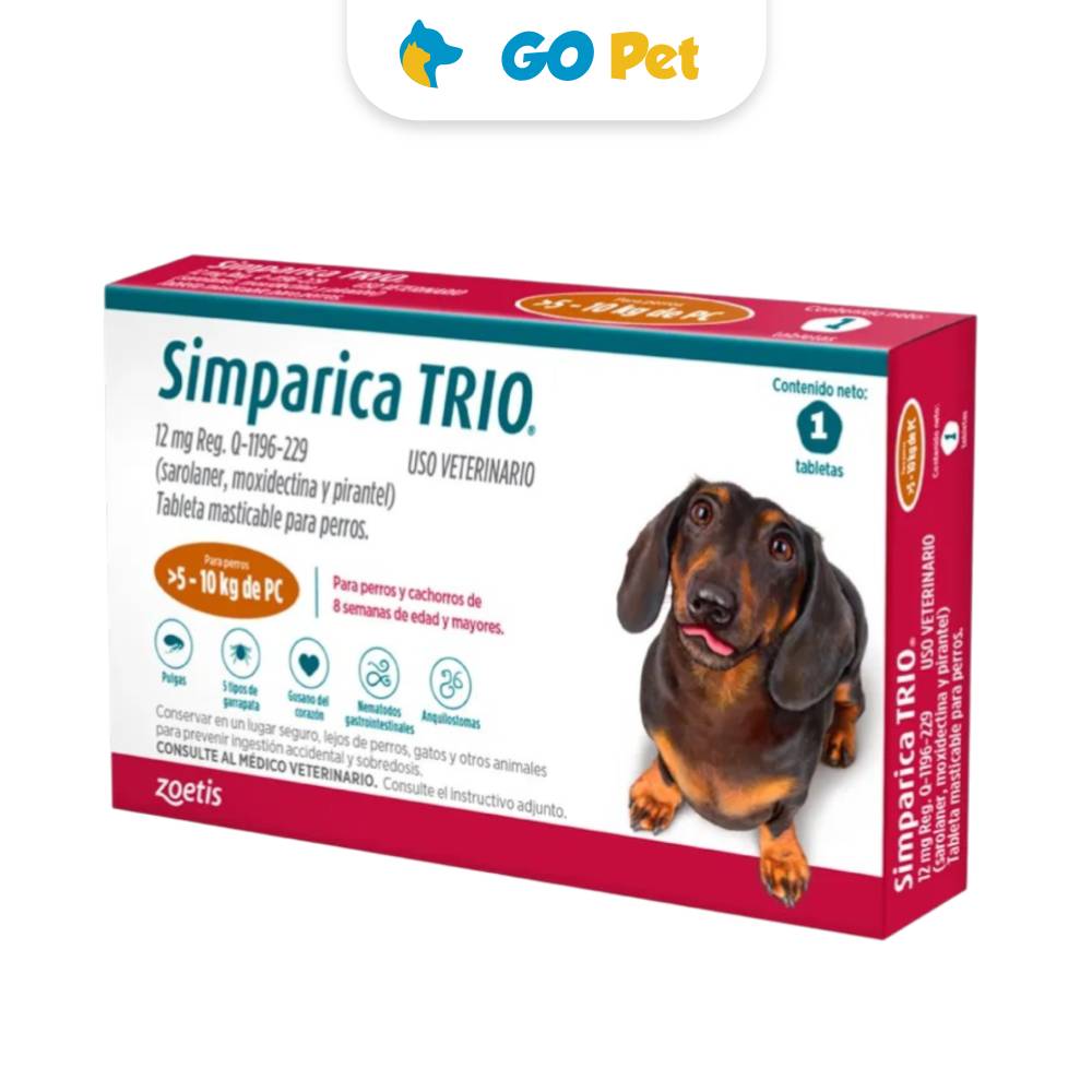 Simparica Trio 5 a 10 kg x 1 tableta