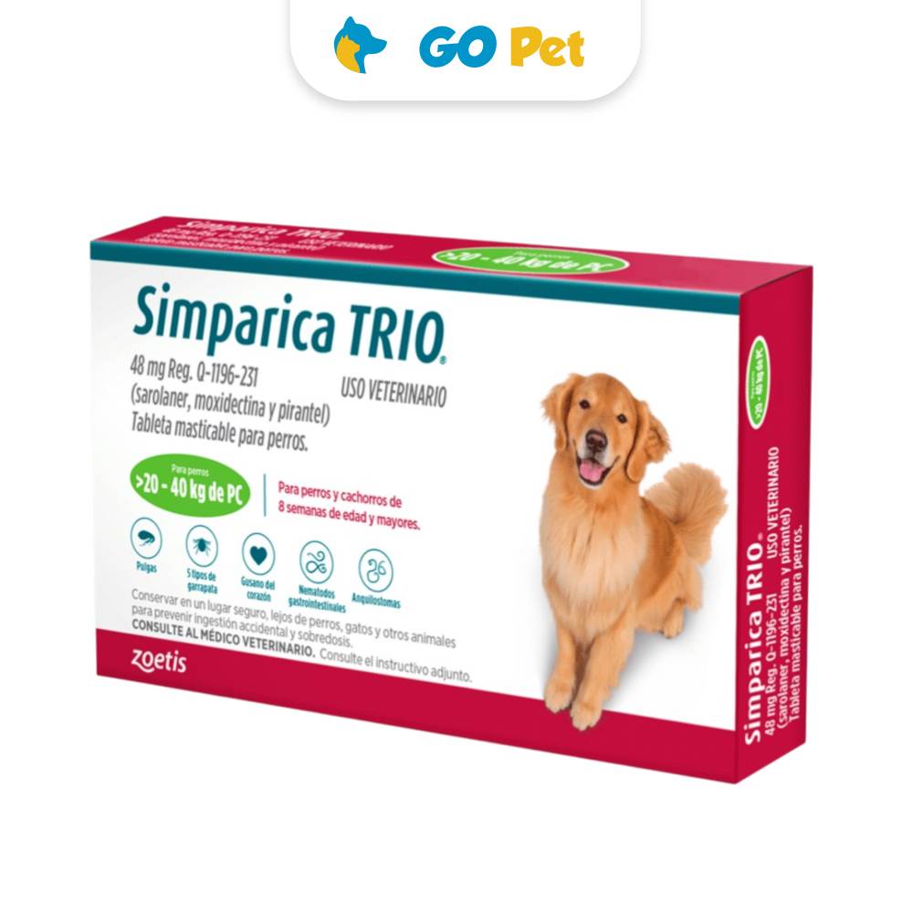 Simparica Trio 20 kg a 40 kg x 1 tableta