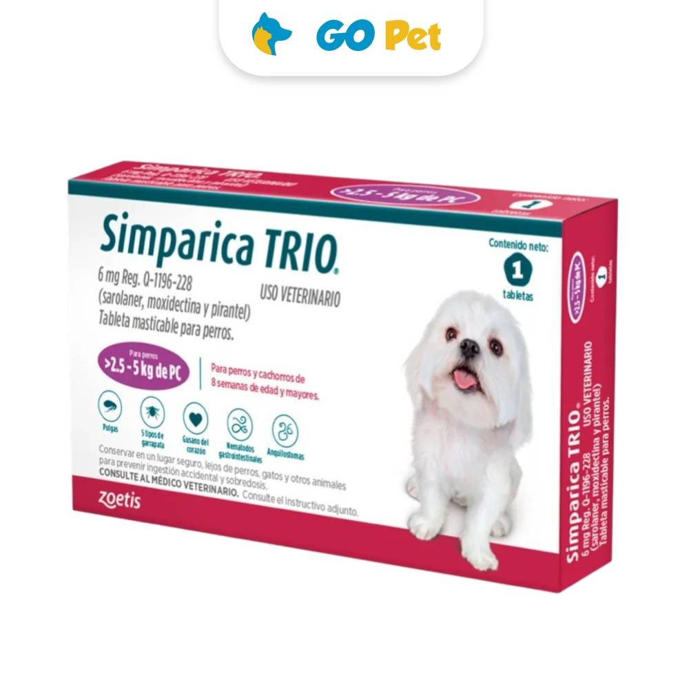 Simparica Trio 2.5 a 5 kg x 1 tableta