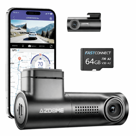 DASHCAM 4K AZDOME M330 MAX Frontal Trasera GPS WiFi Dual Band Micro SD 64GB