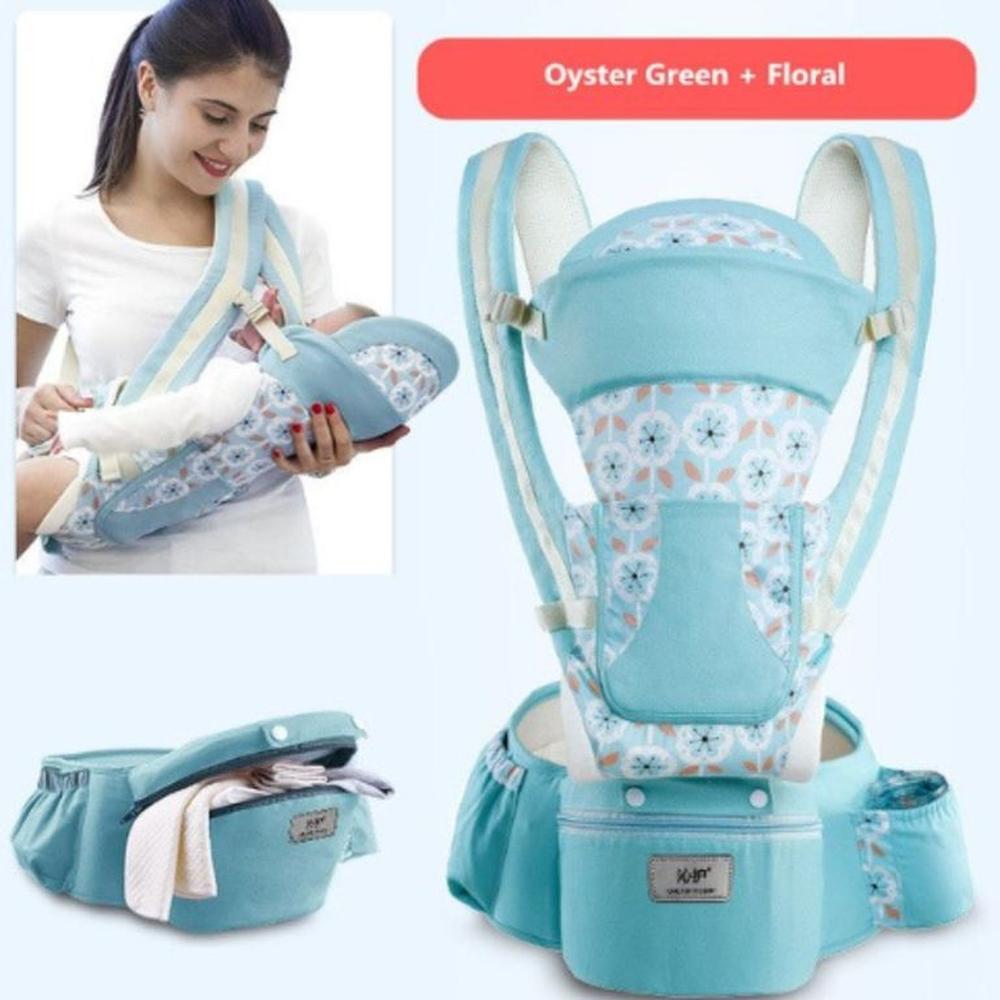 CANGURO ERGONÓMICO BEBE 15 POSICIONES CON PAÑALERA TURQUESA