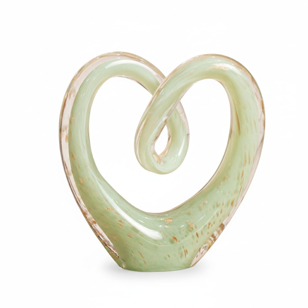 CORAZON DECORATIVO VERDE I VIDRIO MURANO I