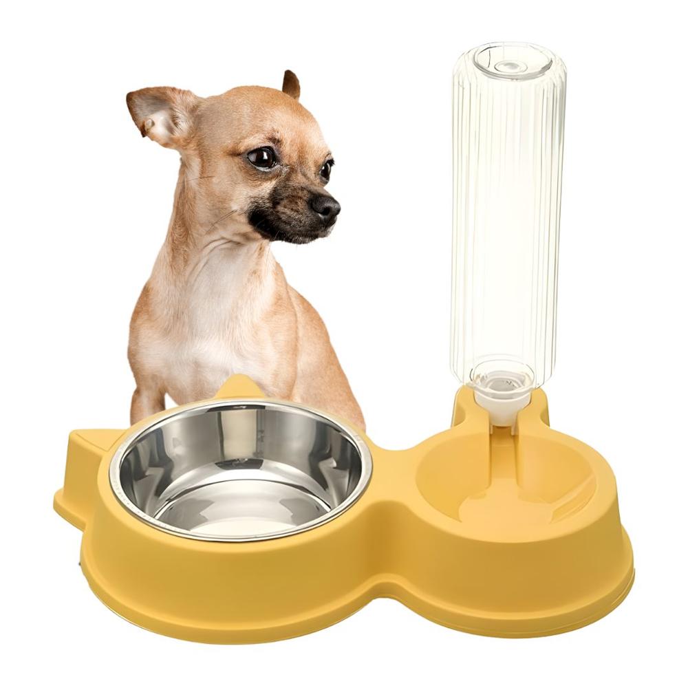 Dispensador AUTOMÁTICO de Botella Talla XL para Mascotas AMARILLO