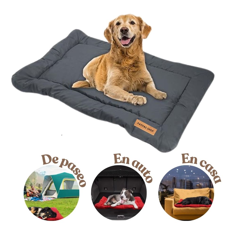 Colchoneta Viajera IMPERMEABLE Patitas SHOP para Mascotas GRIS