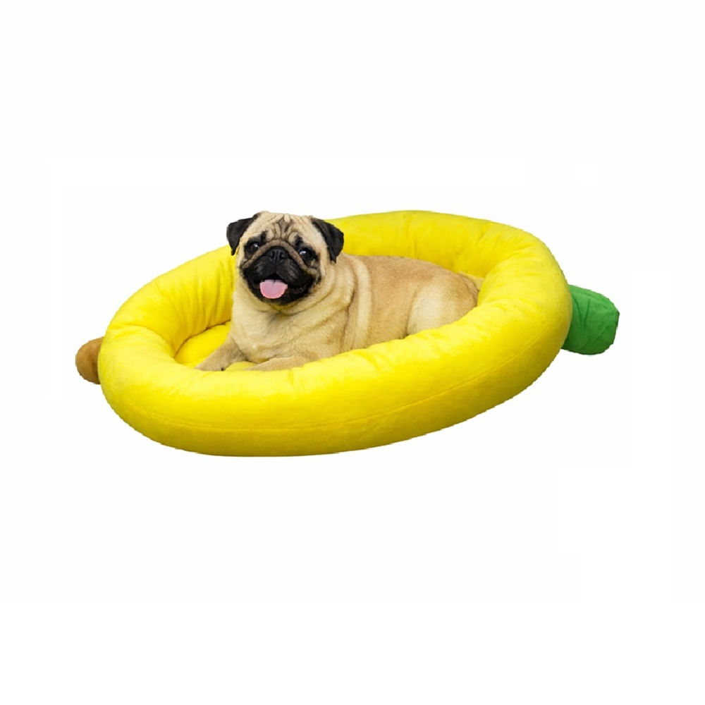 Cama colchoneta temática plátano para perros y gatos talla M