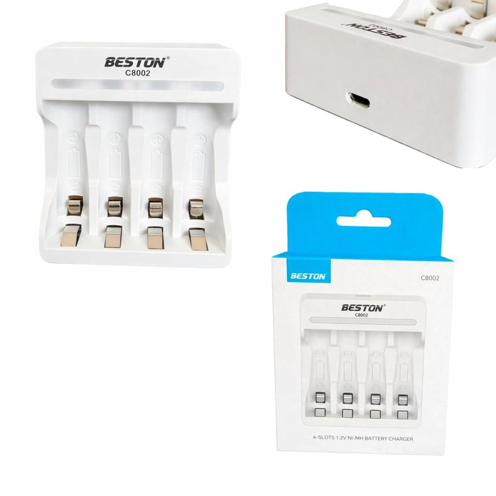 Kit Cargador Inteligente de Pilas mas 4 AA Ni-MH 4 puestos