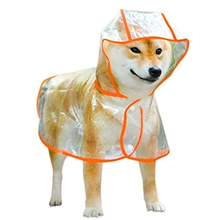 CAPA Impermeable de Lluvia para Mascotas Talla 4 NARANJA