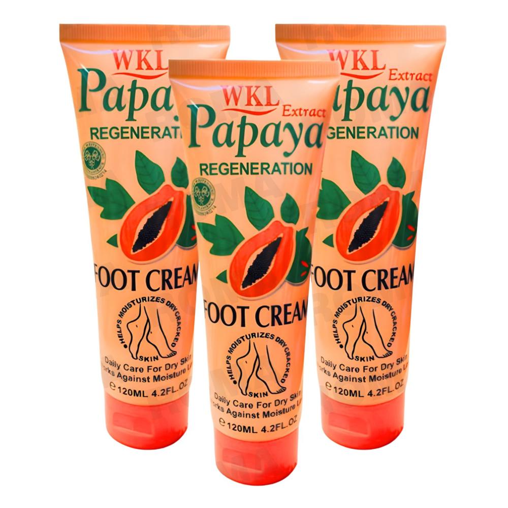 PACK 3 CREMA PARA PIES PAPAYA 120ML WOKALI