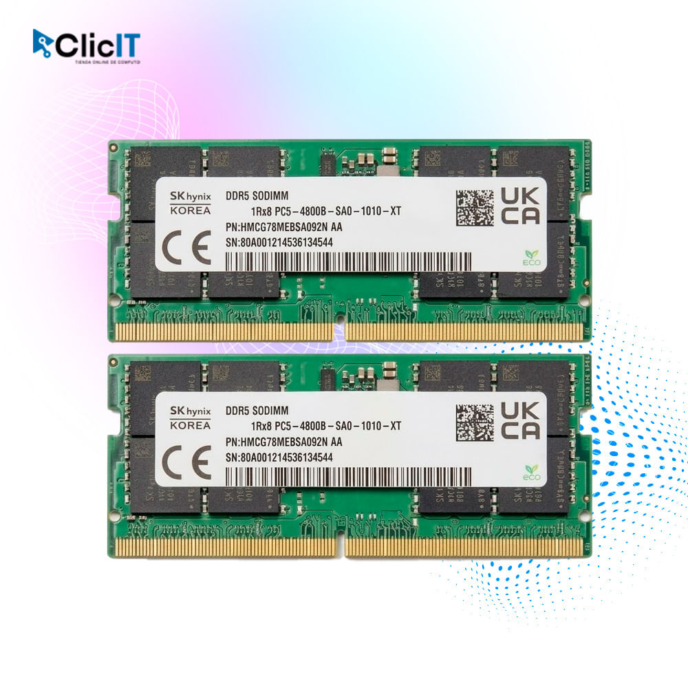 MEMORIA RAM LAPTOP SK HYNIX 32GB DDR5 SODIMM 5600 PNHMCG88AGBSA092N