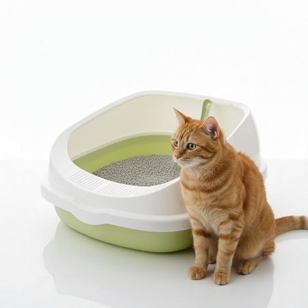 Caja de Arena Arenero para Gato con Pala Cernidora 20x40x48cm Verde
