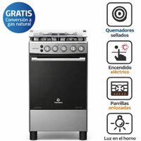 Cocina de Pie a Gas Indurama Matisse 4 Hornillas Gris