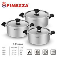 Juego de ollas Finezza Daisy FZ 1042TS Acero Inoxidable
