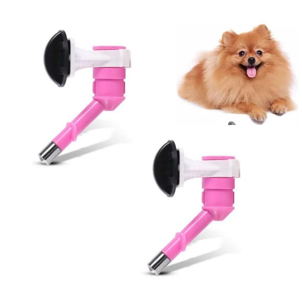 PACK X2 BEBEDERO DISPENSADOR DE AGUA PARA CANIL ROSADO