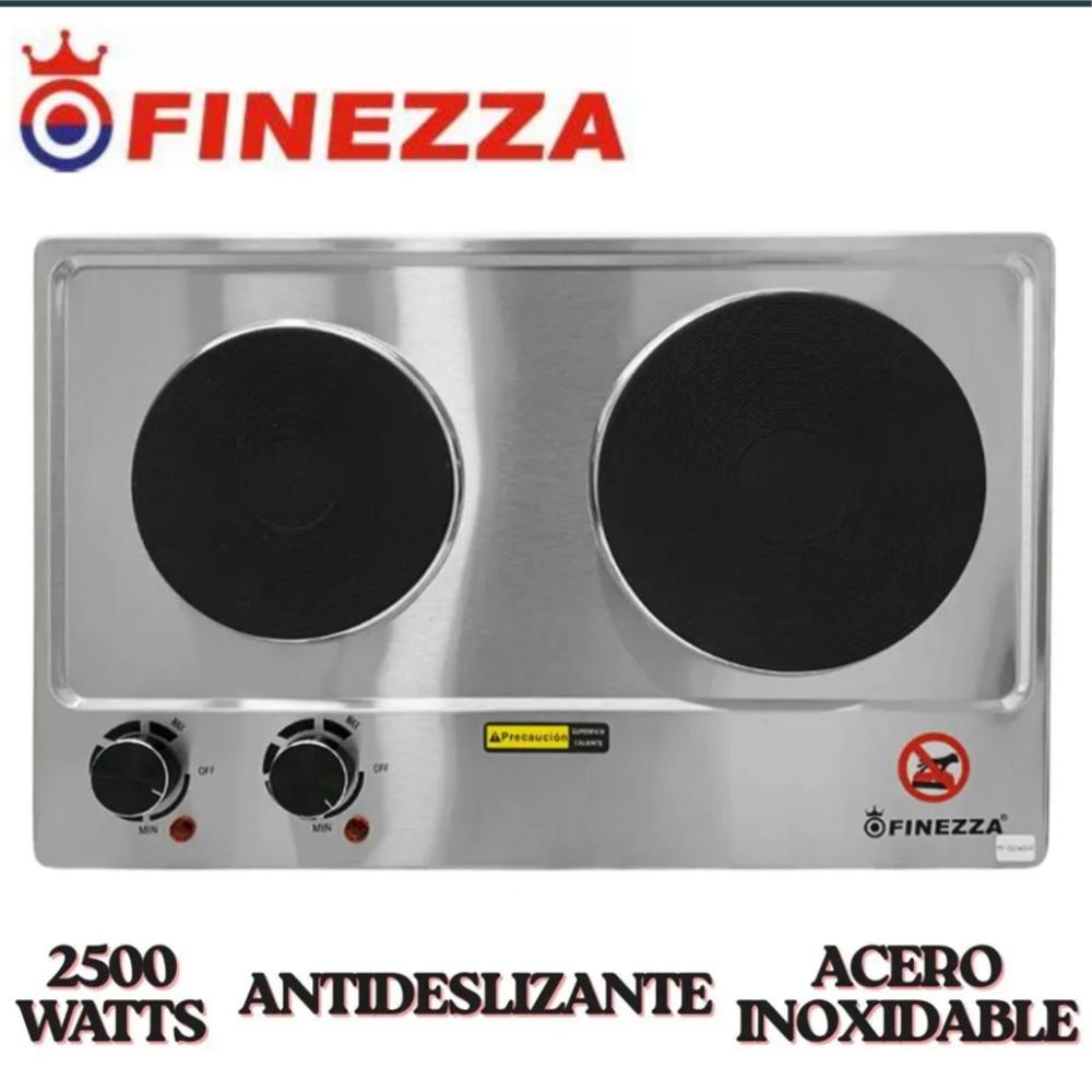 Cocina Electrica de Mesa Finezza FZ320H2CE Dos Hornillas Acero Inox