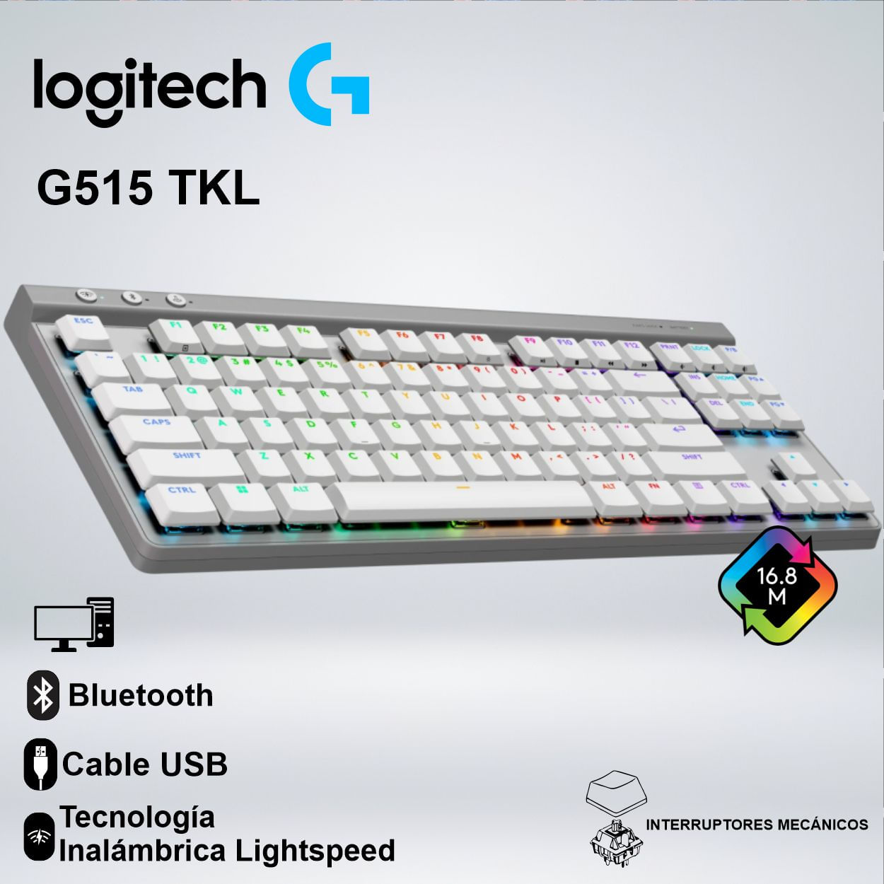 TECLADO GAMER G515 TKL LIGHTSPEED RGB BLUETOOTH