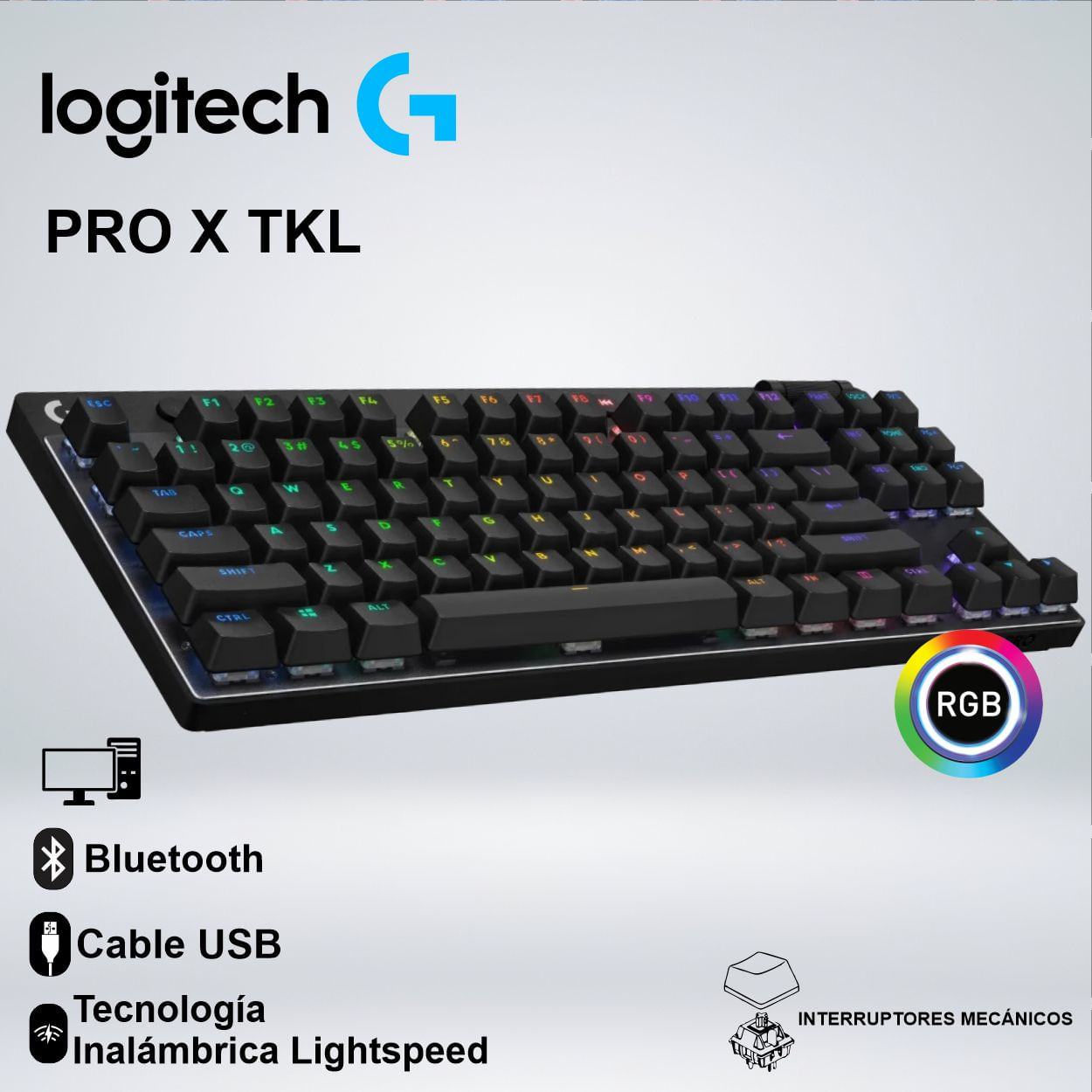 TECLADO GAMER LOGITECH PRO X TKL RGB BLUETOOTH WIRELESS
