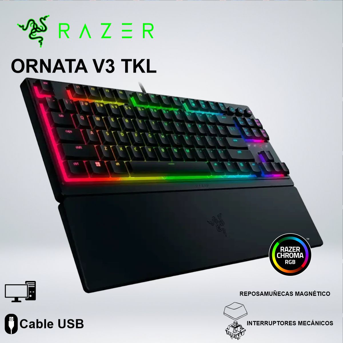 TECLADO GAMER RAZER ORNATA V3 TKL LOW PROFILE RGB