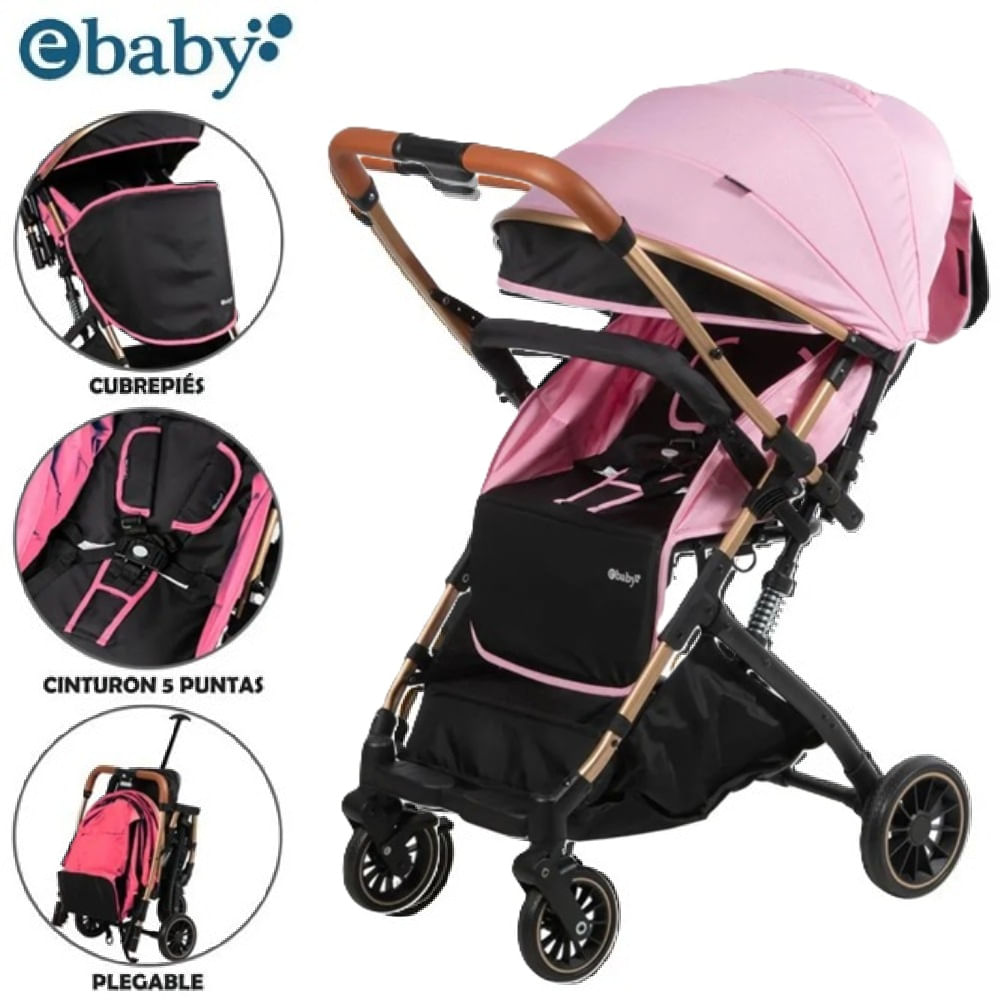 Coche maleta con Mango reversible VINCE ROSADO