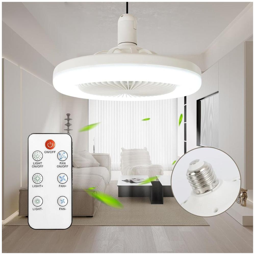 Foco Ventilador de Techo Multifuncional con Luz LED Integrada Cálida Fría 2 en 1