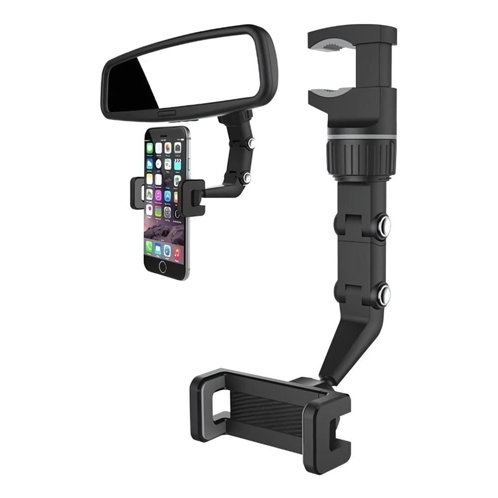 Soporte de celular universal para espejo retrovisor de auto Gris
