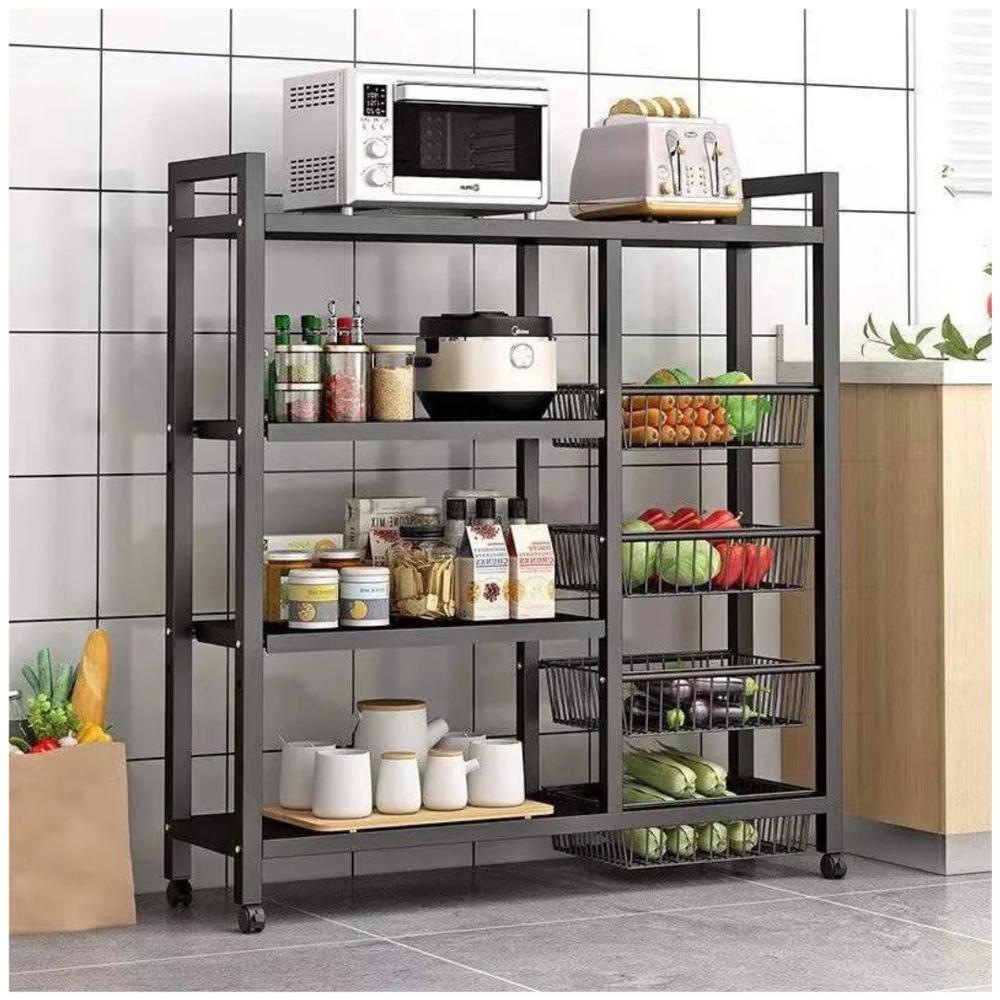 Estante Organizador de Cocina Multiusos de Metal con Ruedas 108x80x32cm