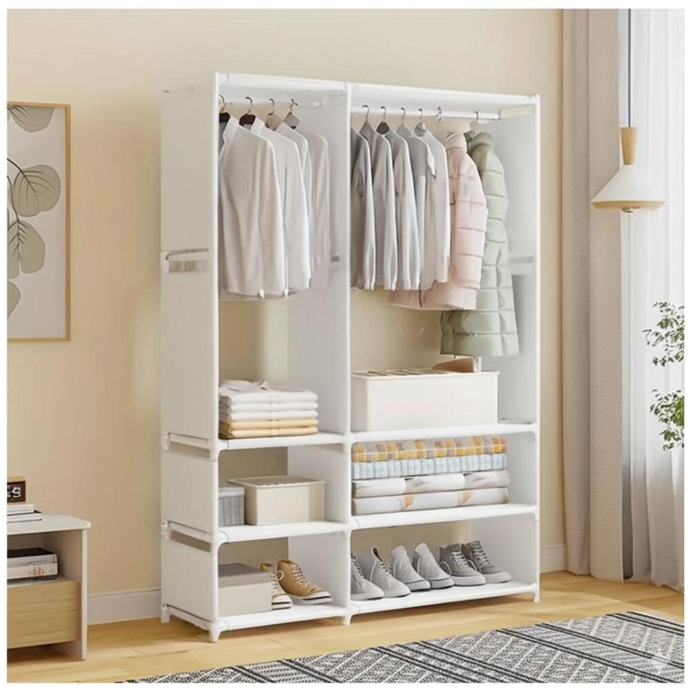 Ropero Colgador Organizador de Ropa 2 Cuerpos 170x95x36cm Blanco