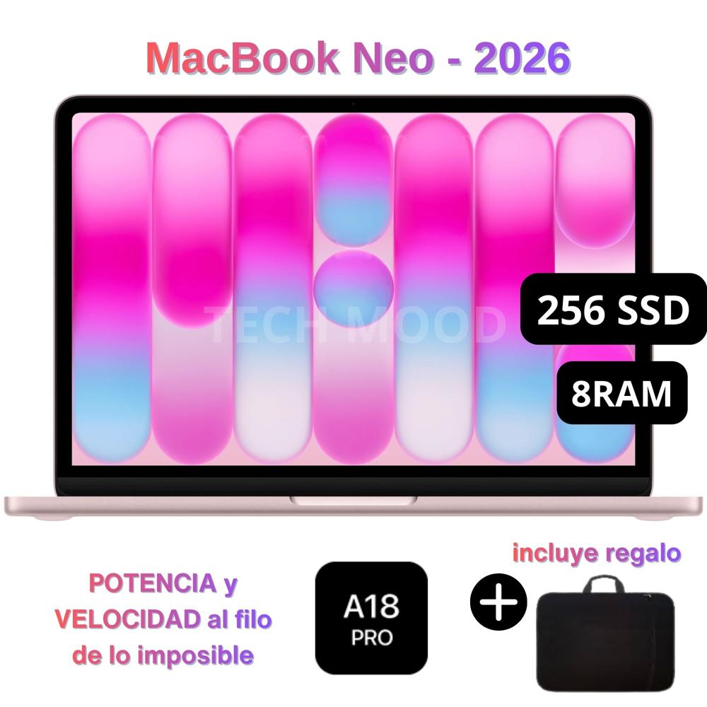 Apple Macbook Neo 2026 de 13'' Chip A18 Pro 8GB RAM 256GB SSD Teclado Inglés - Blush