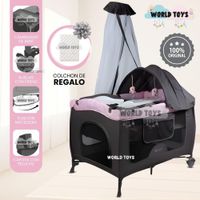 Cuna Corral Mecedora SALLY CUTE Light Pink con Colchón
