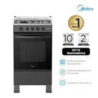 Cocina a Gas Midea MGS20FS2LFABB PE 20 pulgadas 4 Hornillas Negro
