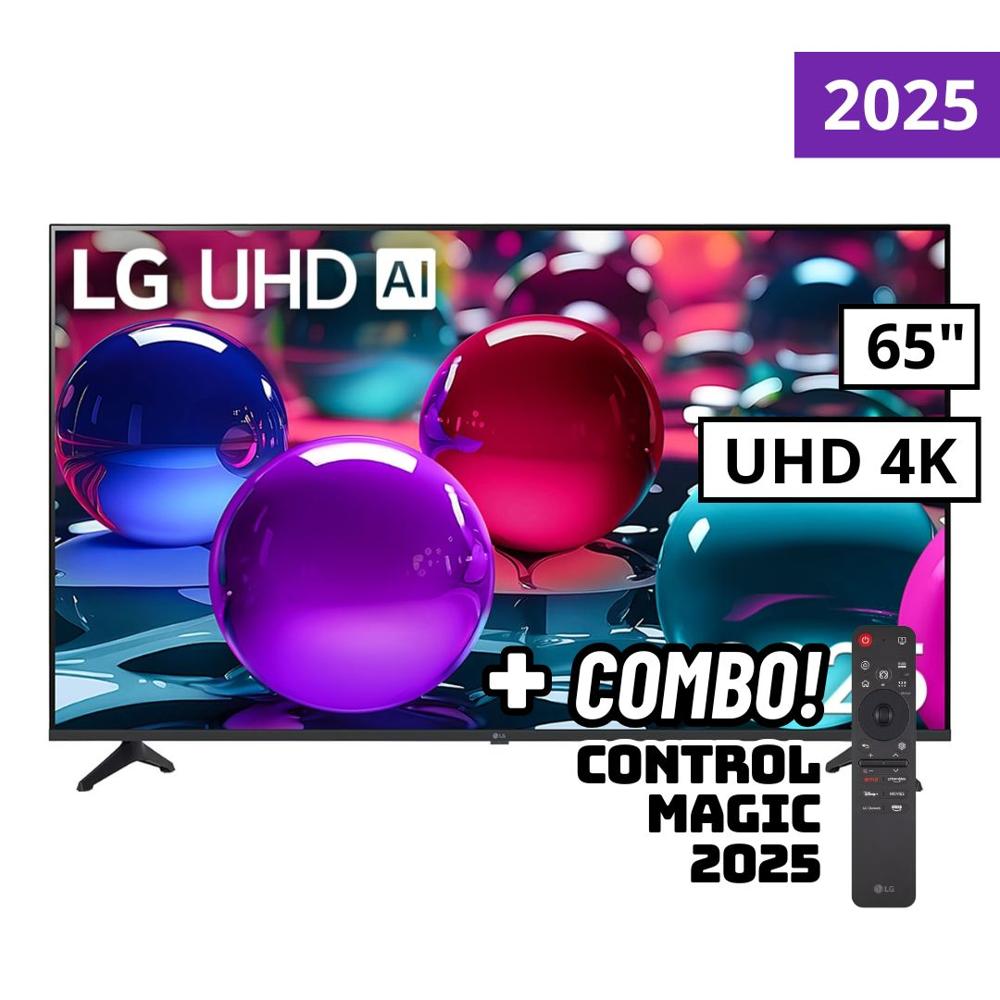 TELEVISOR LG 65 SMART TV THINQ AI WEBOS HUB 4K UHD LED 2025 - 65UA7300PSB + CONTROL MAGIC 2025