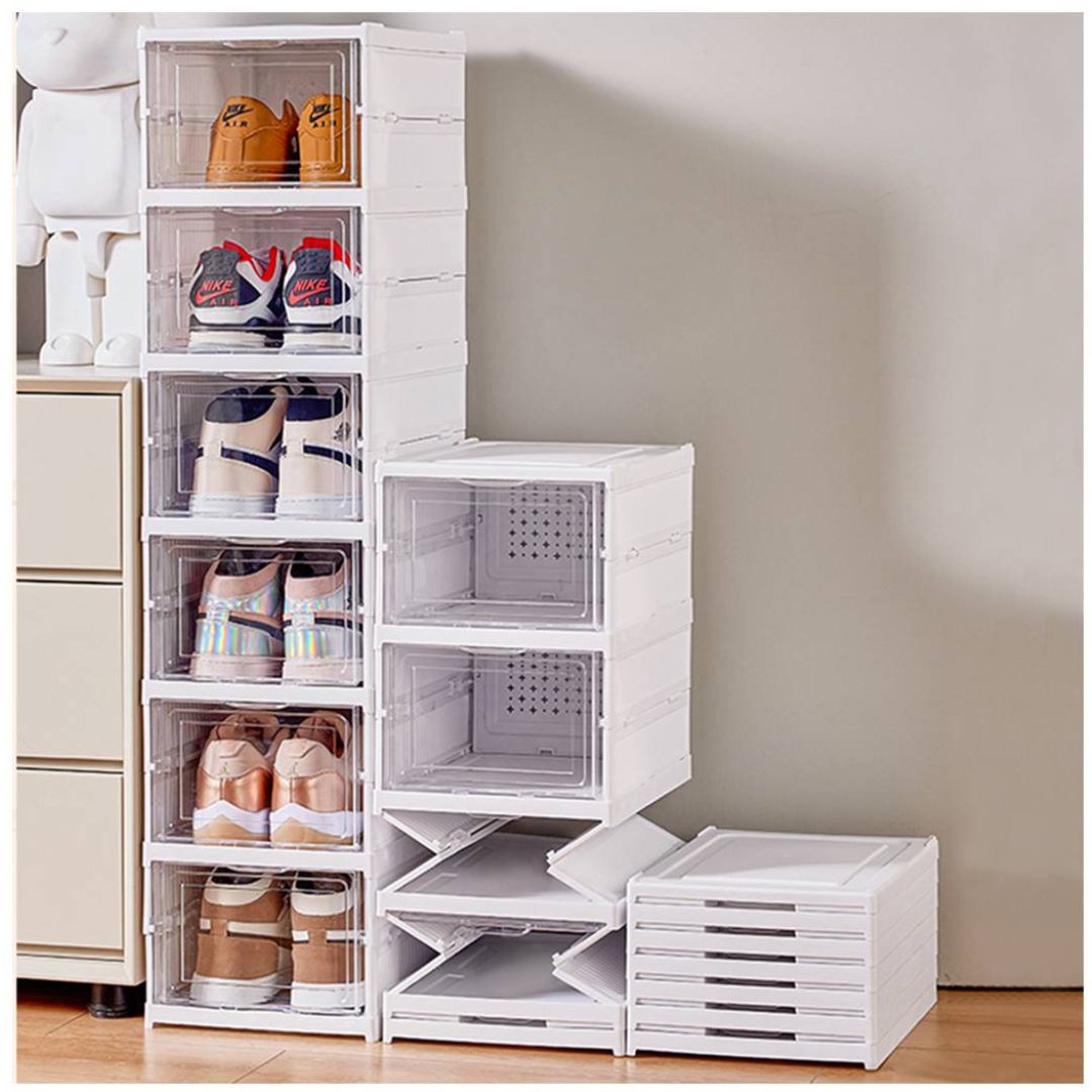 Organizador Zapatera De 6 Niveles Para Zapatos Plegable Acrílico Blanco